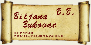 Biljana Bukovac vizit kartica